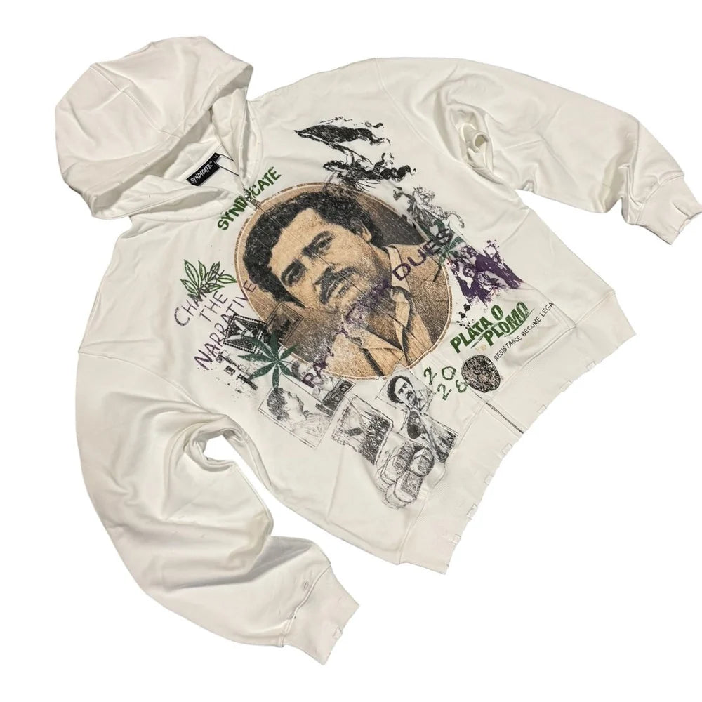 The Syndicate "Pay Dues" Zip Up White