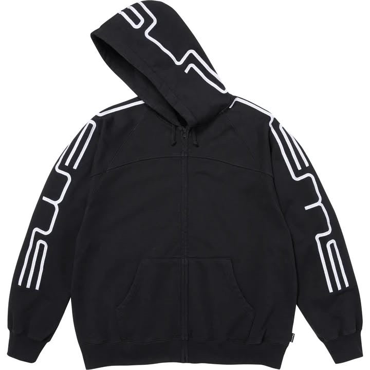 Supreme black connect zip up hooded sweatshirt