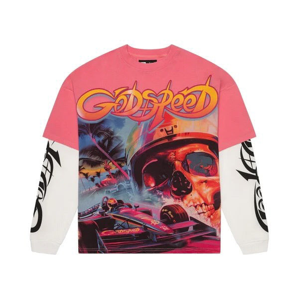 GODSPEED F1 DREAMS LAYERED T SHIRT (PINK)