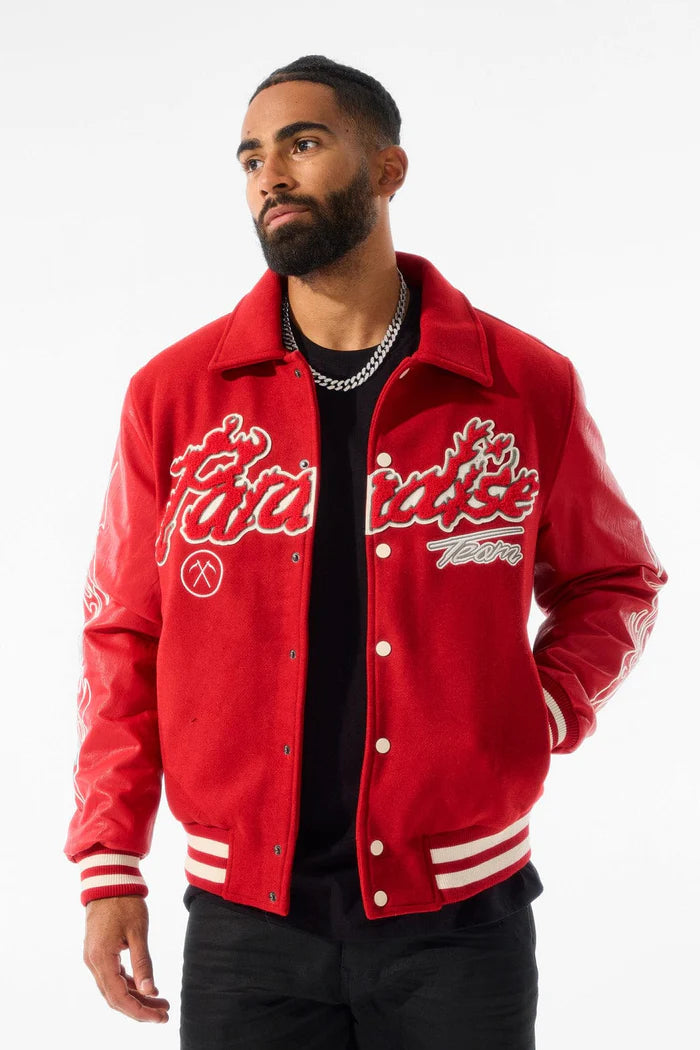 JORDAN CRAIG Paradise Tour Varsity Jacket ((Red) 91632