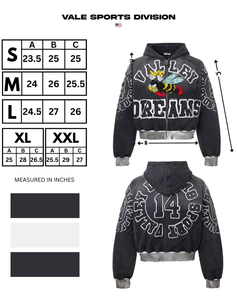Vale forever ANTHEM ZIP UP HOODIE