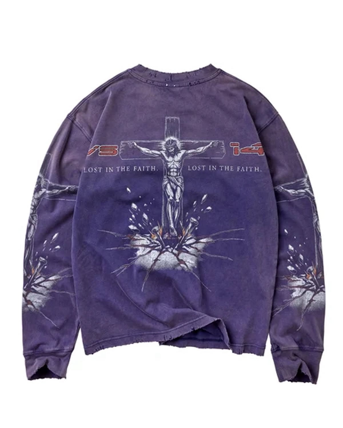 VALE FOREVER CONCRETE CROSS L/S TEE PURPLE