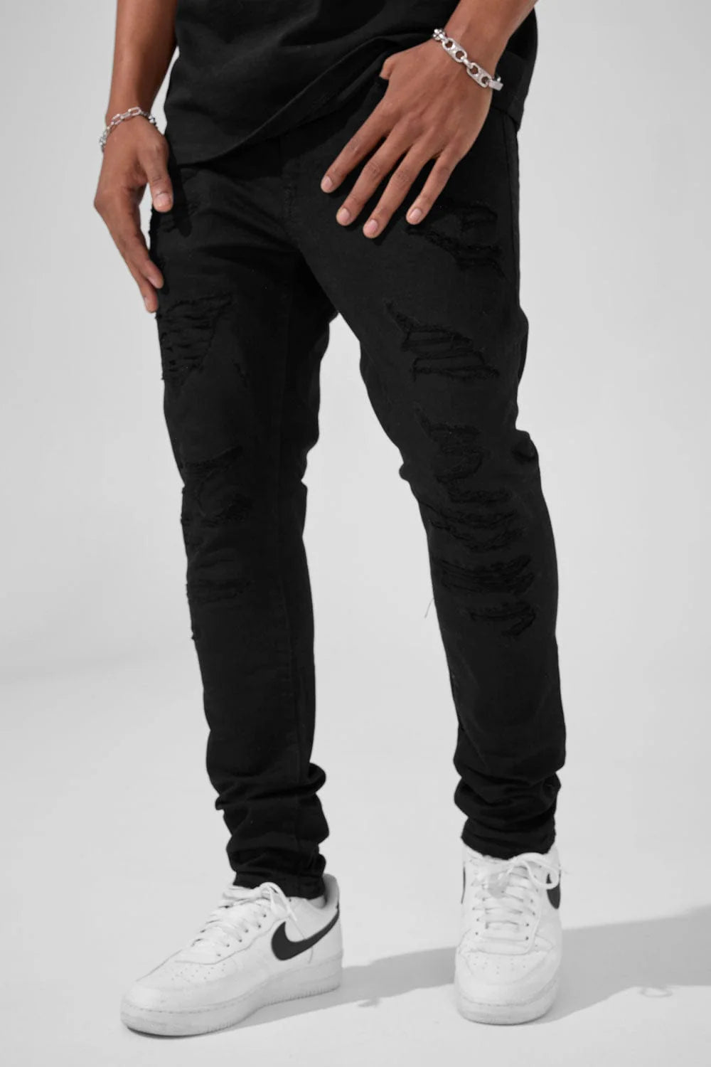 JORDAN CRAIG-SLIM TAPER FIT - ALKALINE DENIM (JET BLACK) - SEAN COLLECTION
