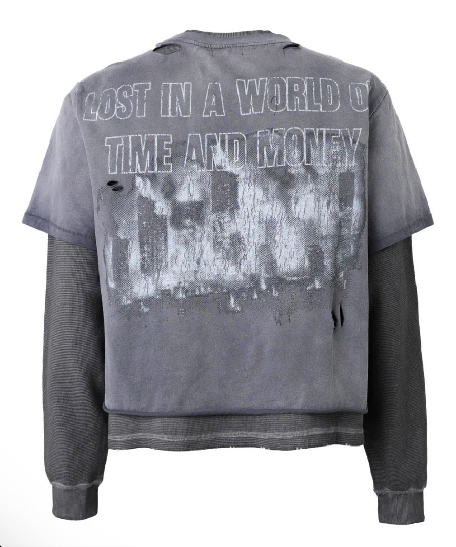 Lost Intricacy 'Oblivion' Grey LS Thermal Tee