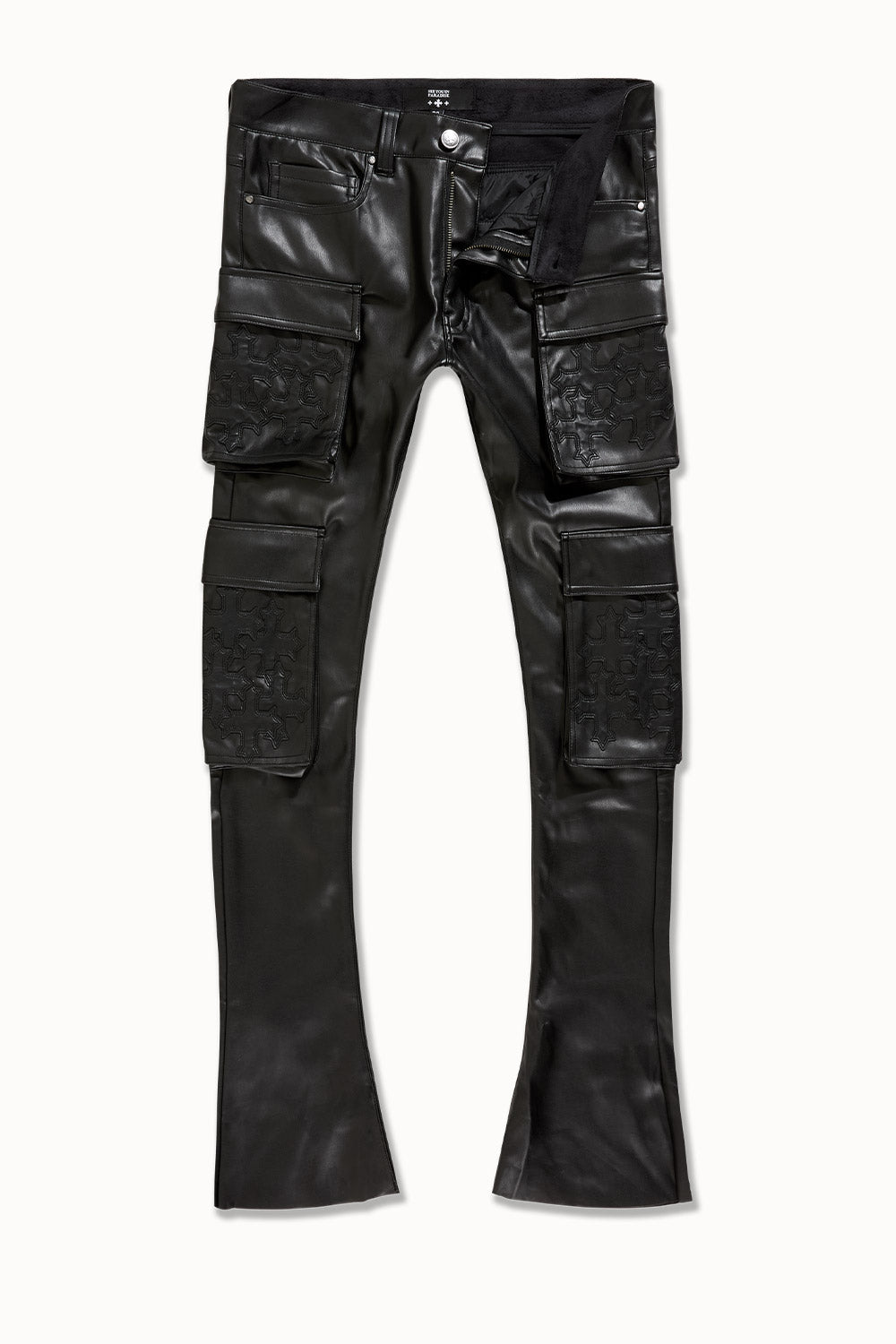 SKINNY STACKED EDEN CARGO PANTS (BLACK)