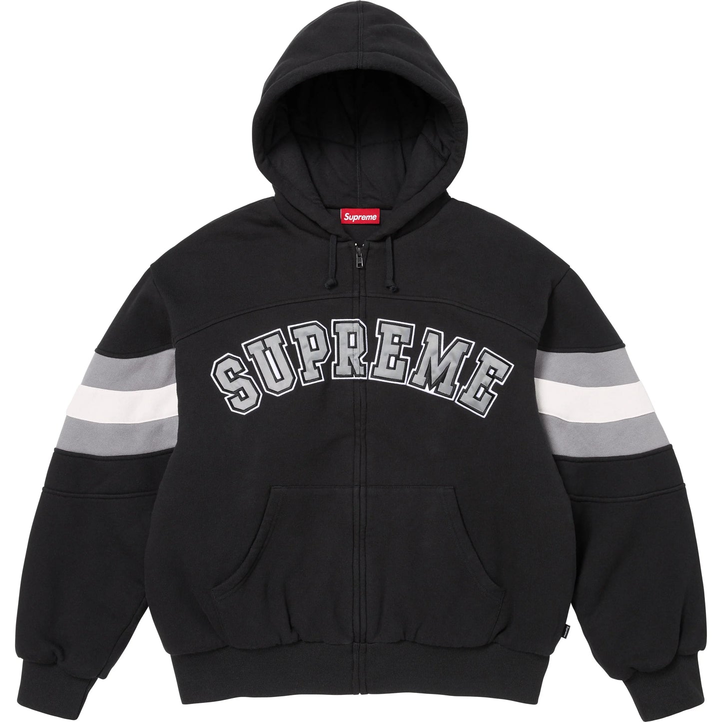 Supreme black zip up hoodie