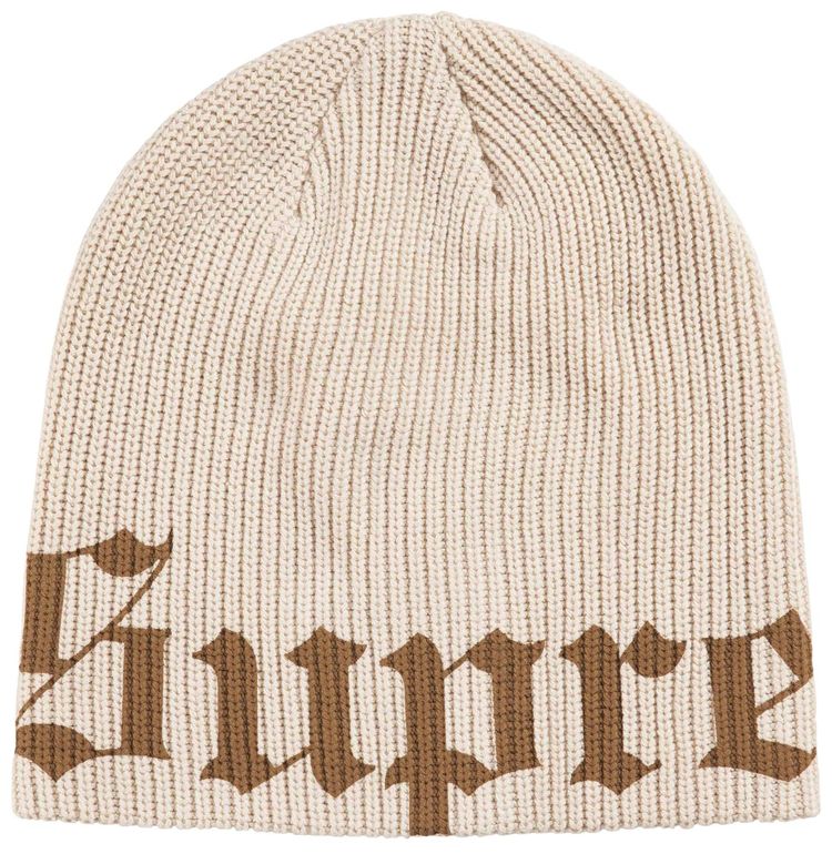 Supreme Old English Printed Beanie 'Stone'