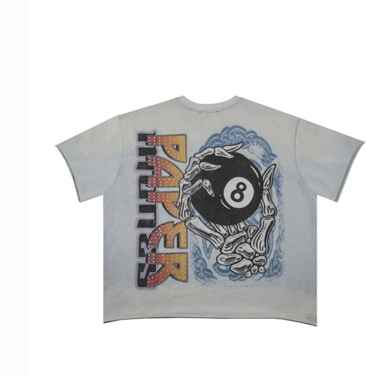 PAPER MONEY-EIGHTBALL RHINESTONE S/S TEE I LIGHT BLUE-BH3019-