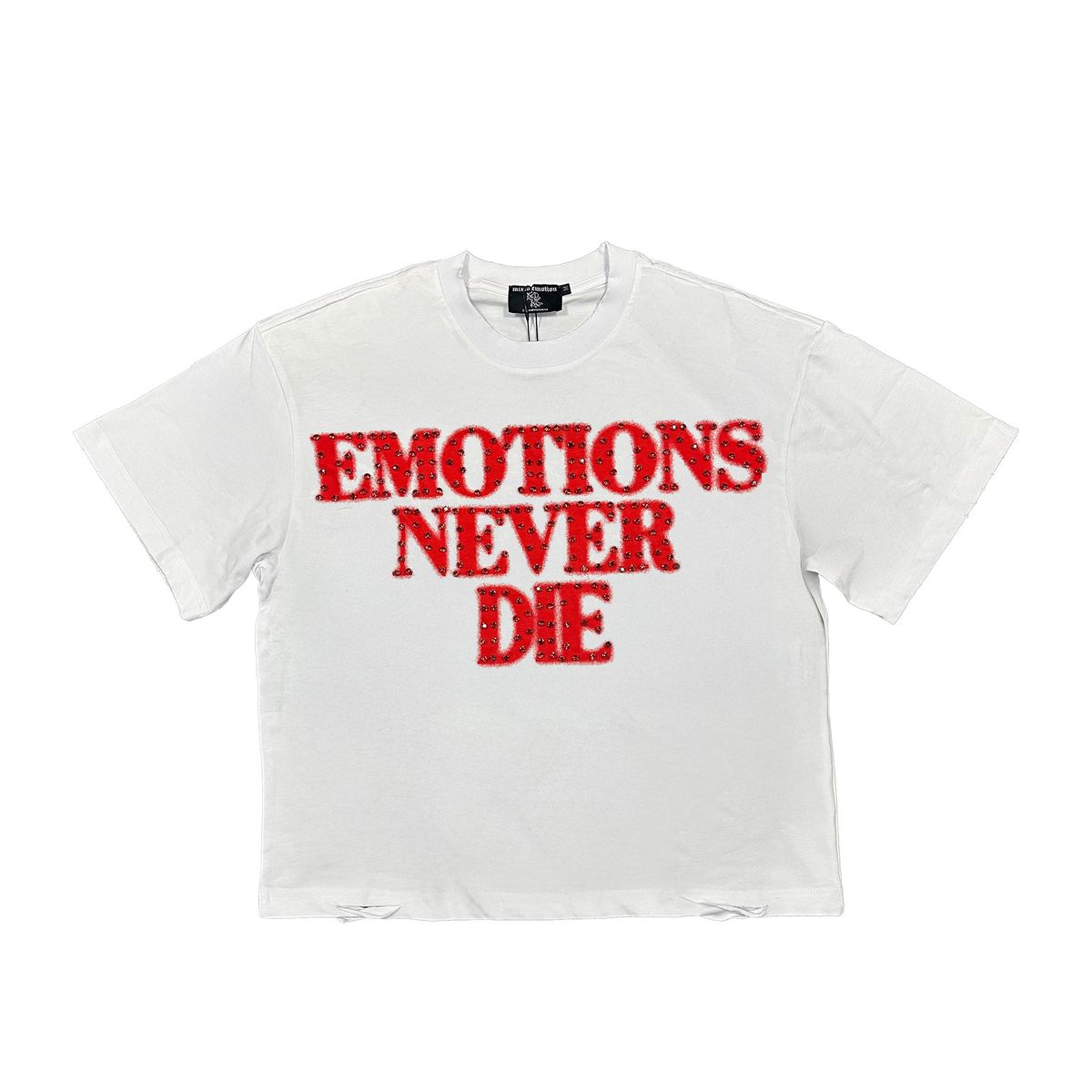MIXED EMOTION END RED RHINSTONES T-SHIRT