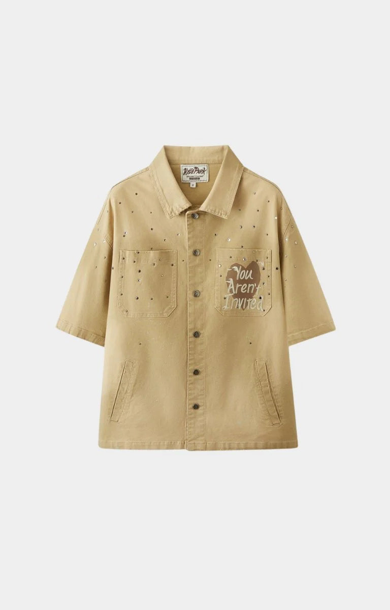HYDE PARK HYDE PARK AFTER WORK WEAR SHIRT 2.0 - KHAKI COTTON BUTTON-UP