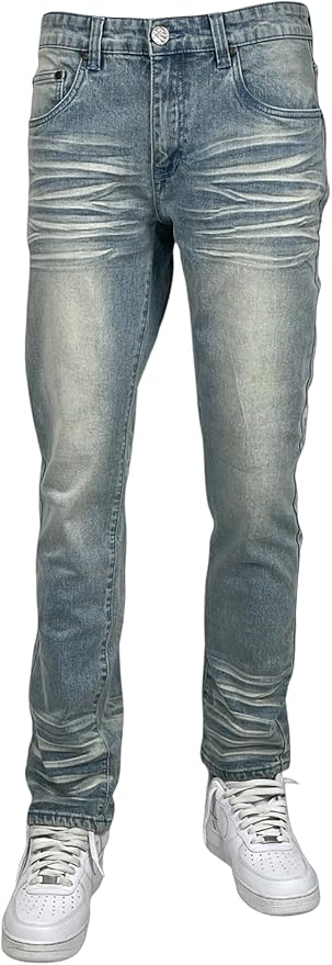 Blind Trust Men's Acid Washed Slim Fit Jeans