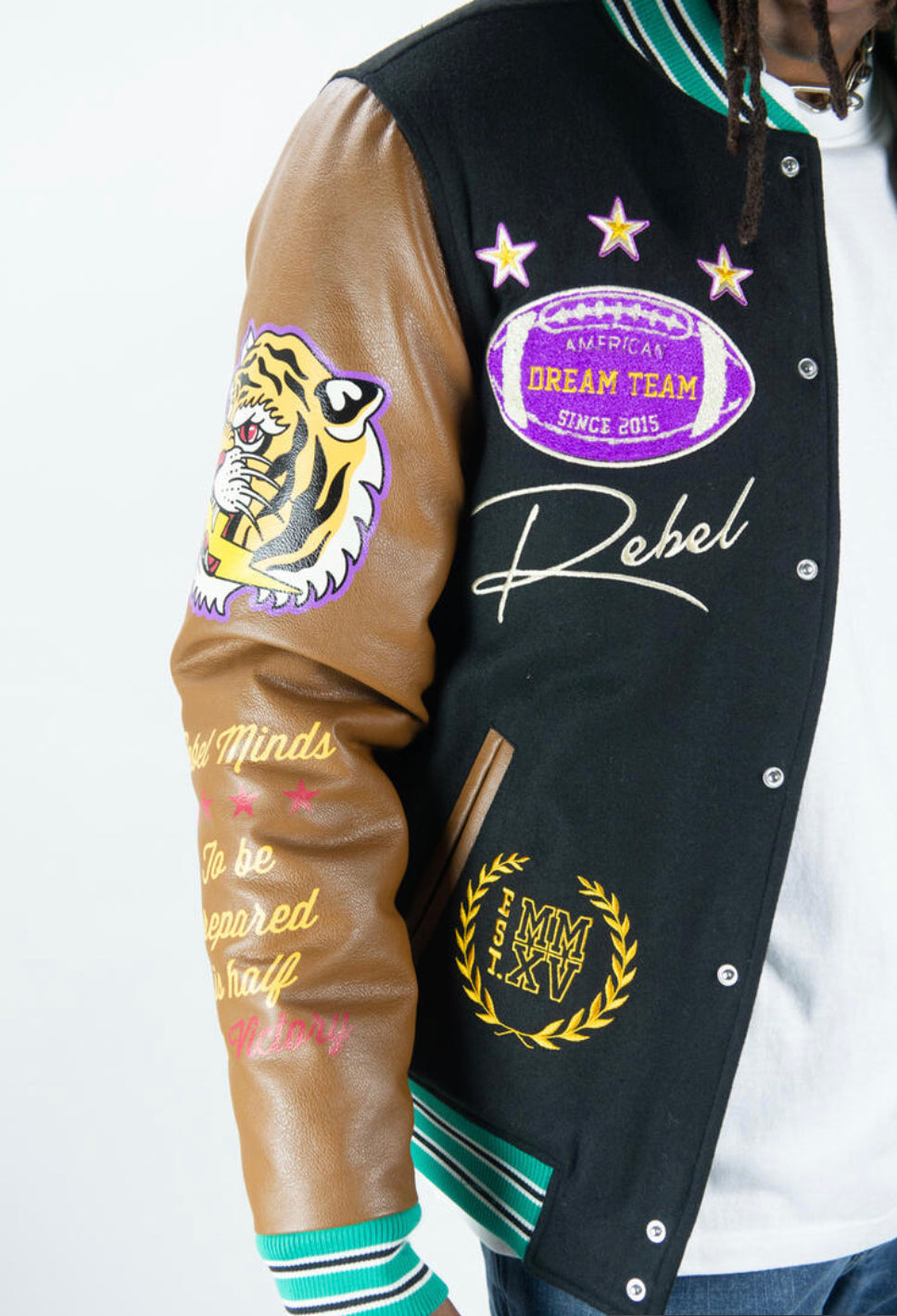 REBEL MINDS-STATE OF MIND VARSITY JACKE—132-547