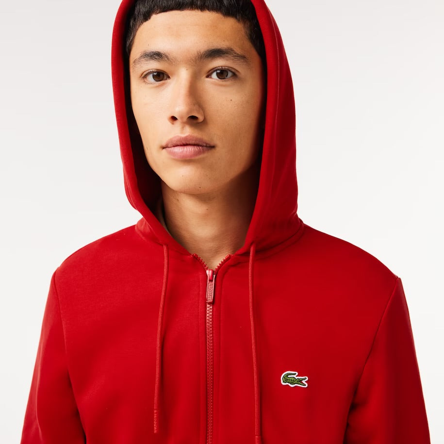 LACOSTE-Men's Kangaroo Pocket Zip-Up Fleece Hoodi—SH9626 51 240