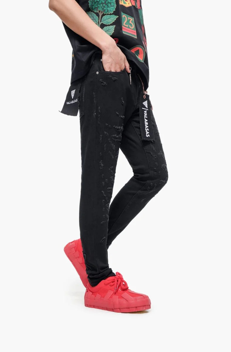 Valabasas LOCKDOWN STACKED JET BLACK JEAN-VLBS-VJ1-1007