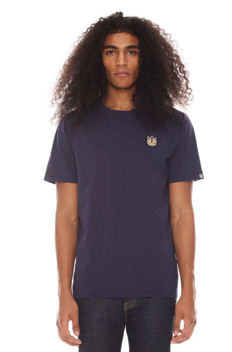 SHORT SLEEVE CREW NECK TEE 26/1'S "FOIL XX" IN NAVY-623B10-K35A