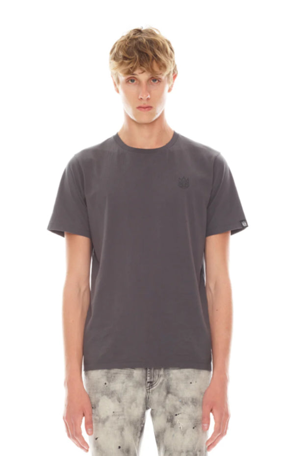SHORT SLEEVE CREW NECK TEE 26/1'S "XX" IN CHARCOAL