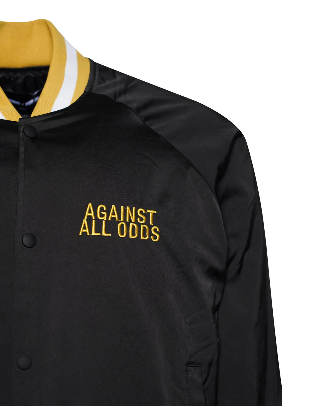 HOMME+FEMME-VARSITY JACKET BLACK AND YELLOW -