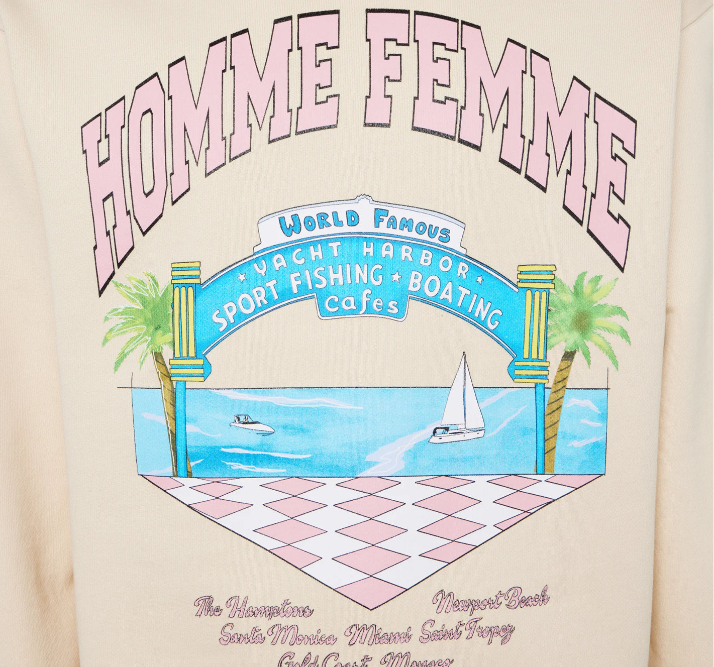HOMME+FEMME-YACHT CLUB HOODIE CREAM