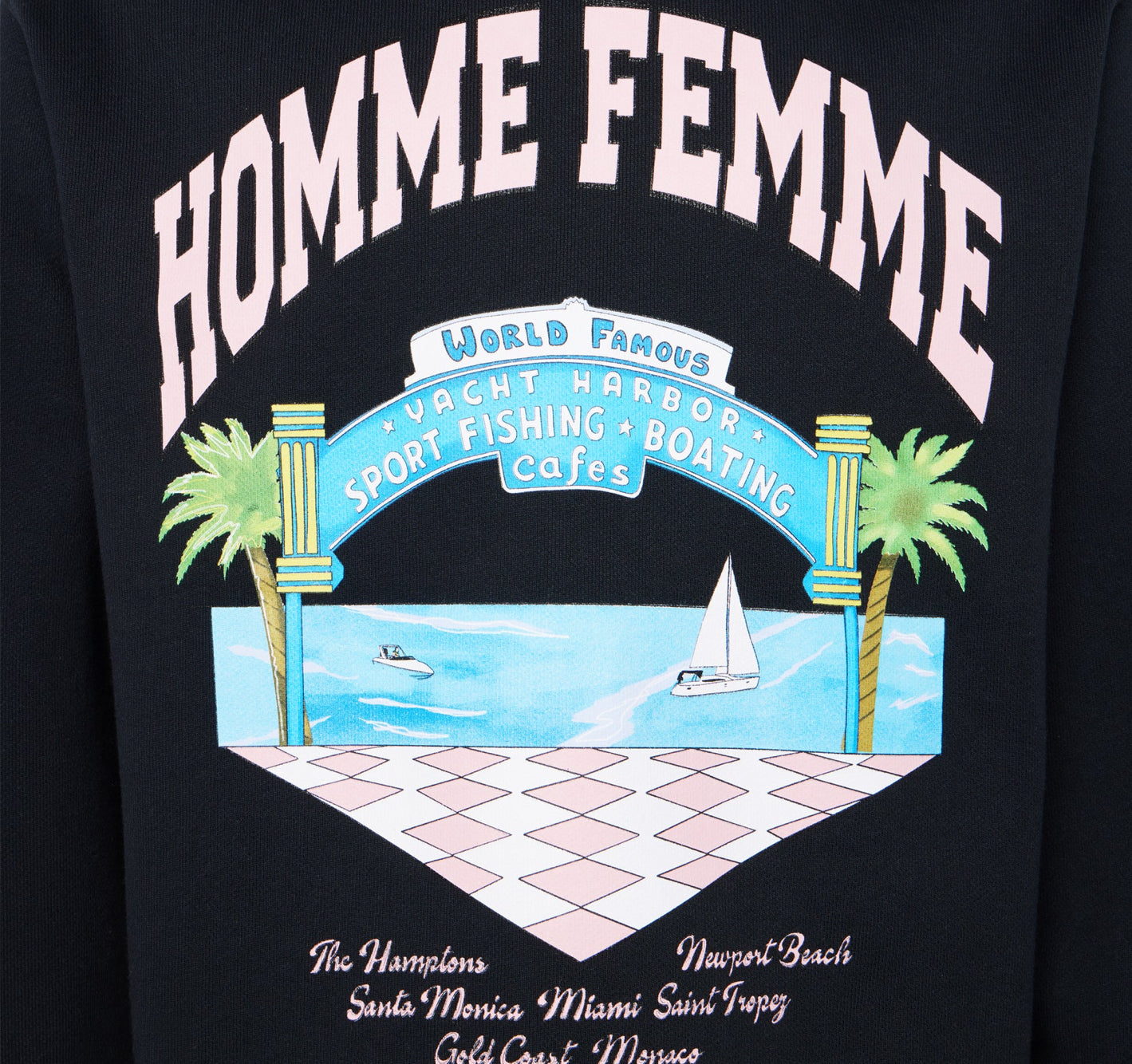 HOMME+FEMME-YACHT CLUB HOODIE BLACK
