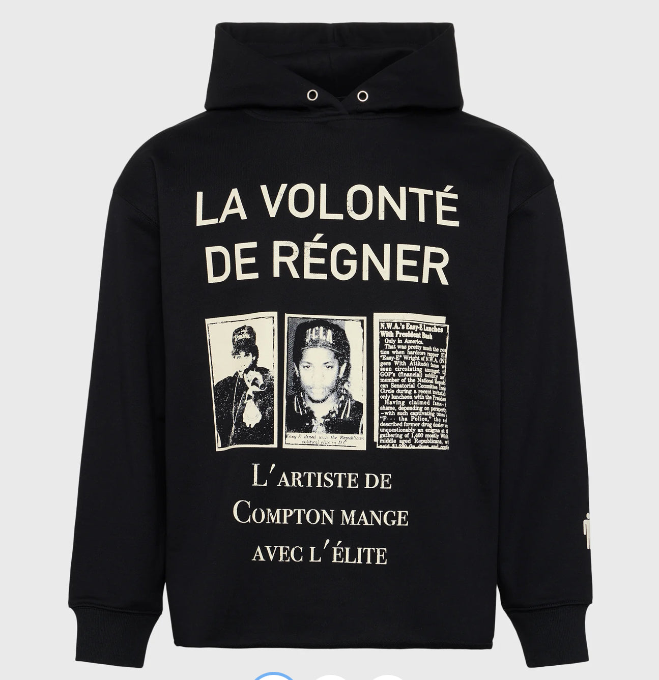 HOMME+FEMME-WHITE HOUSE ARTICLE HOODIE BLACK
