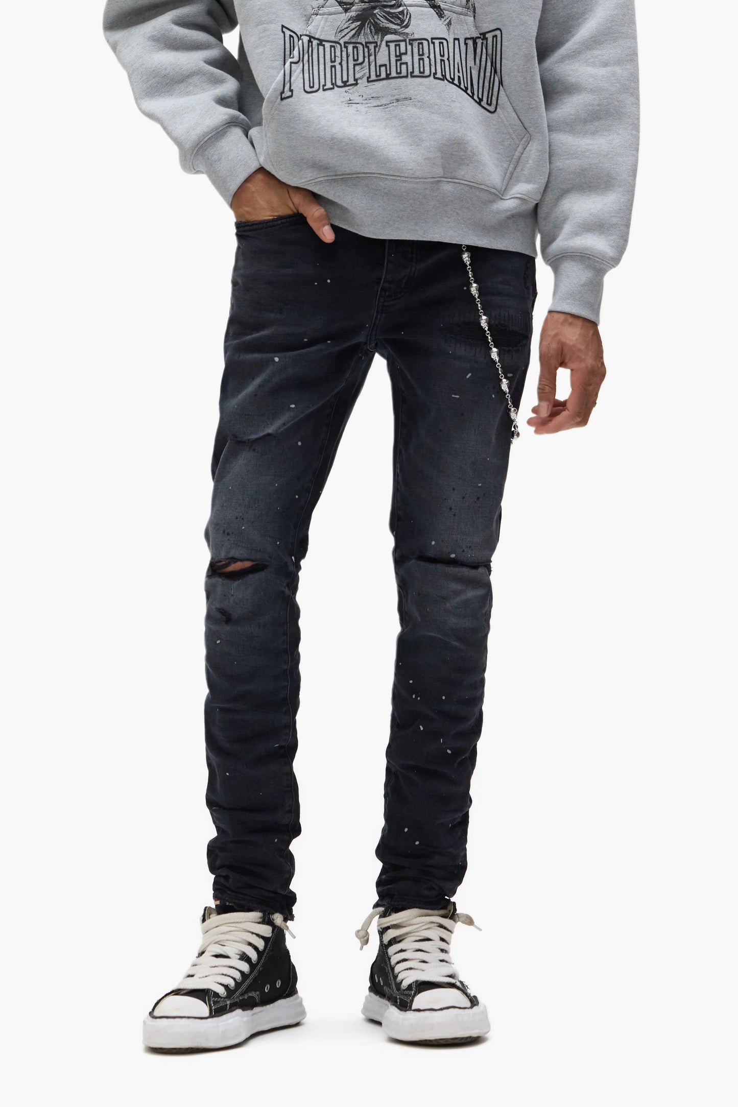 PURPLE Reflective Paint Repair Jeans-P001-CRPR524