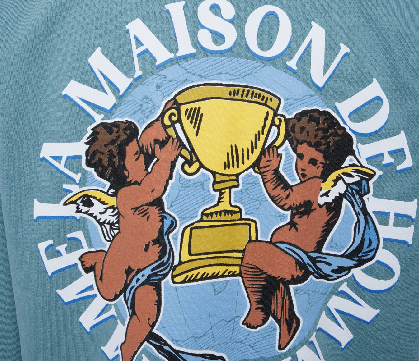 HOMME+FEMME-MAISON ANGELS CREWNECK DEEP TEAL