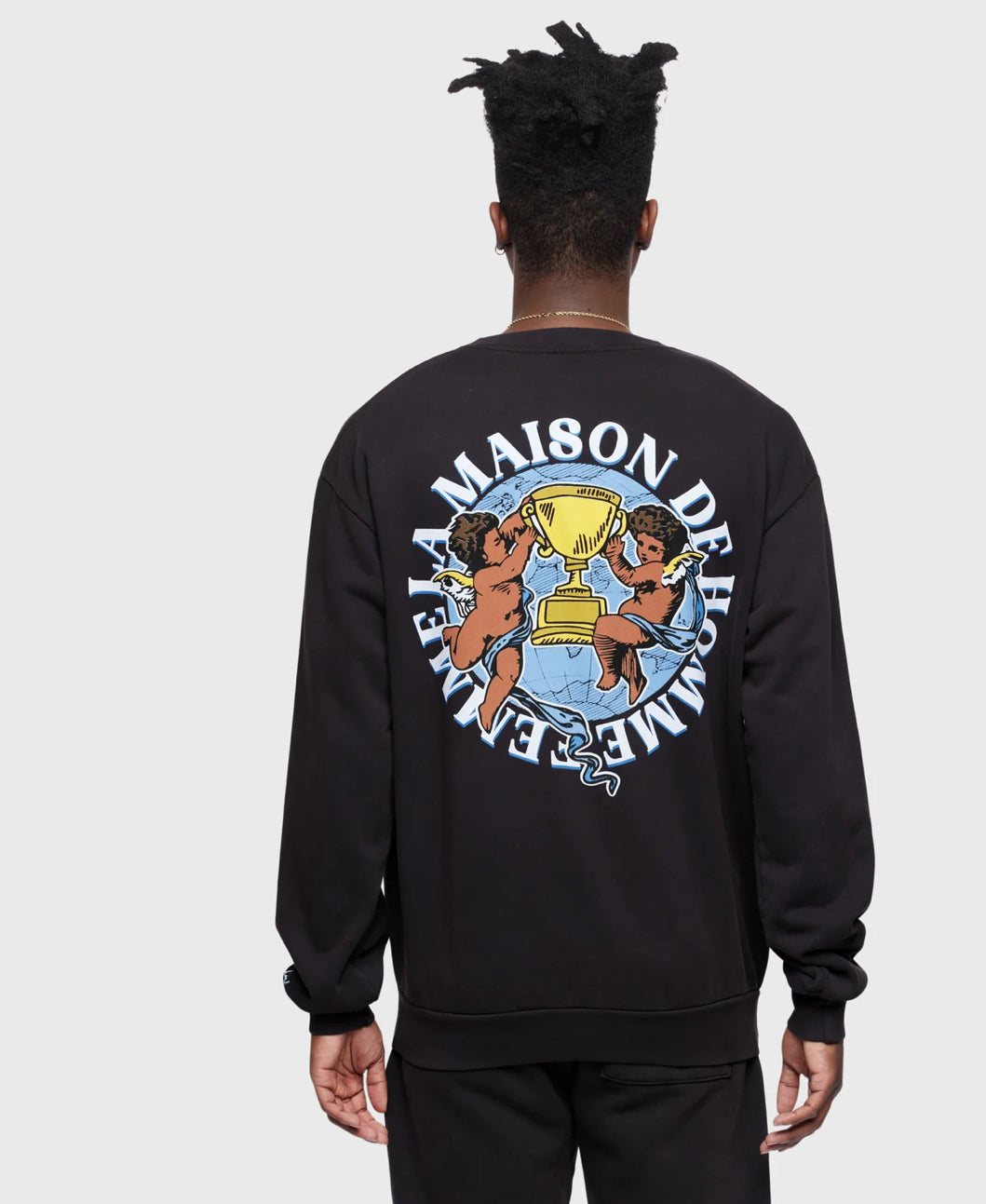 HOMME_FEMME-MAISON ANGELS CREWNECK CHARCOAL