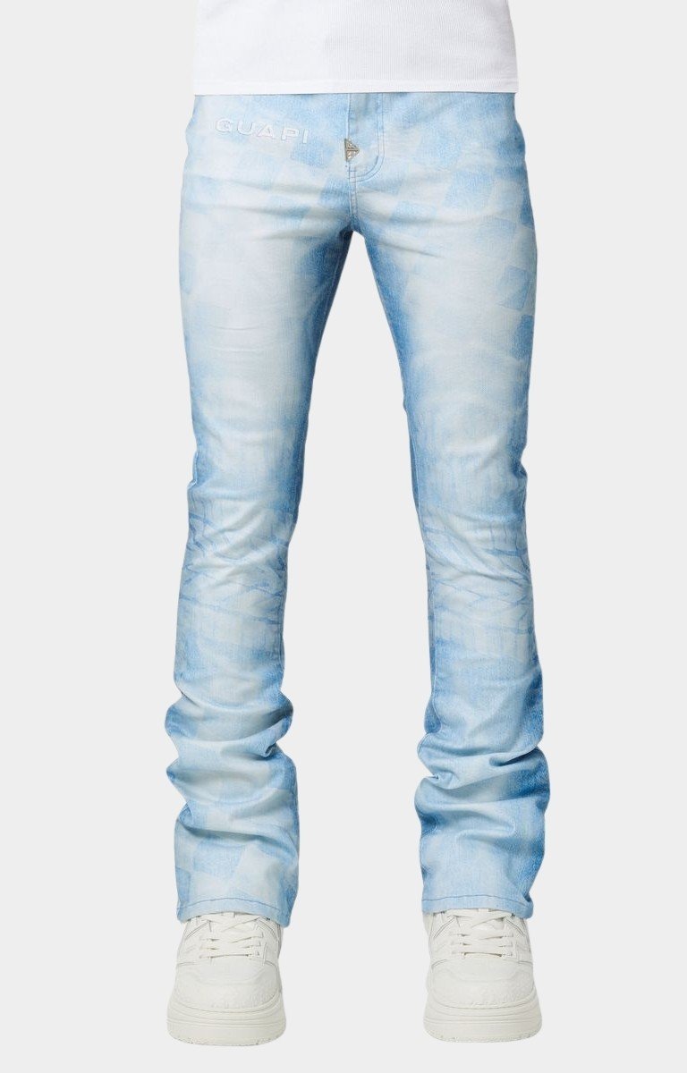 GUAPI AQUA BLUE RACER DENIM V3 – SLIM STACKED JEANS
