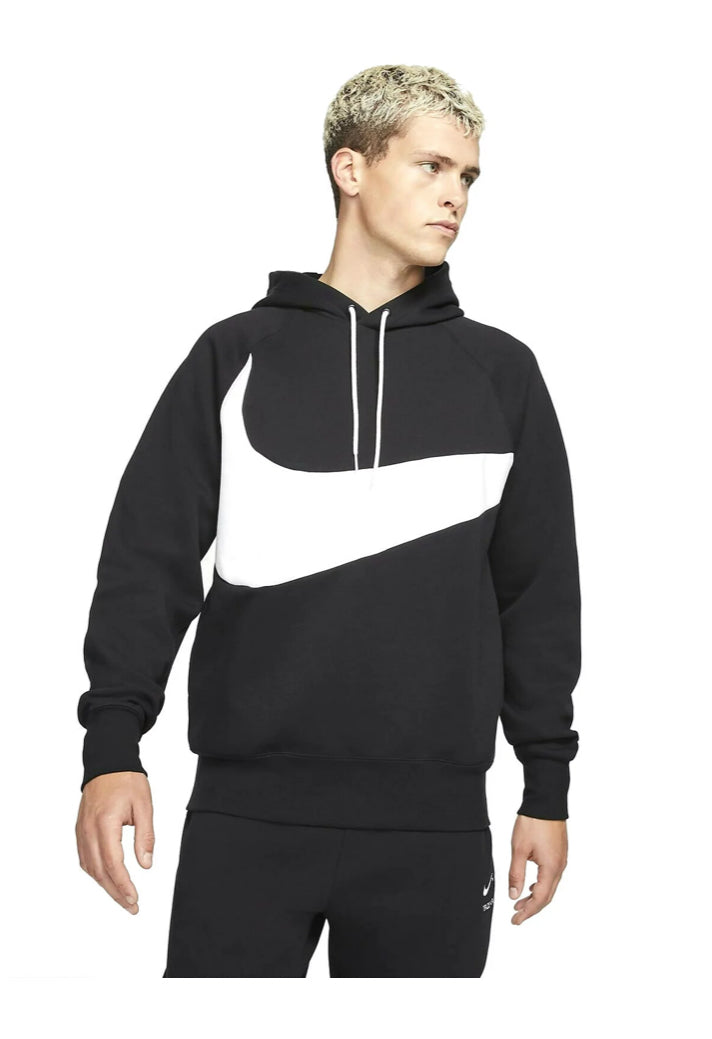 Men's Nike Black/White Sportswear Swoosh Tech Fleece Pullover Hoodie