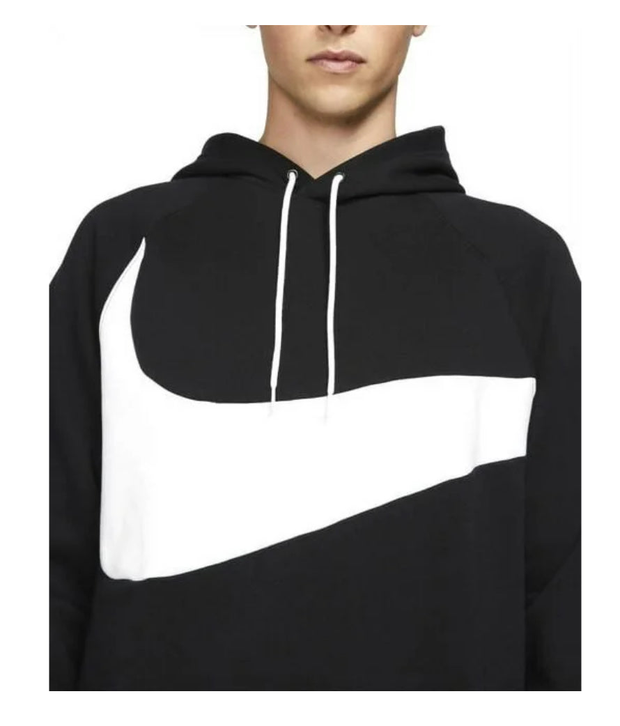 Men's Nike Black/White Sportswear Swoosh Tech Fleece Pullover Hoodie