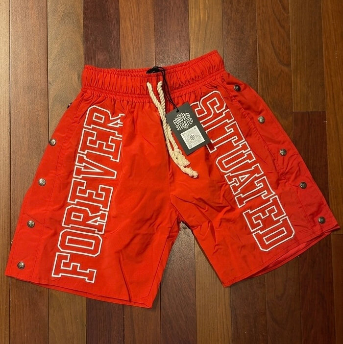Forever Situated - FS Nylon Track Short RED