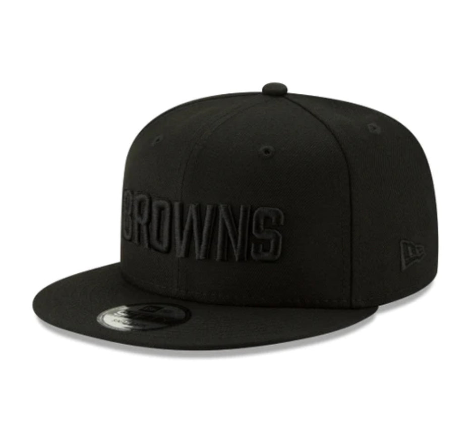 NEW ERA CAP -Cleveland Browns Basic Black on Black 9FIFTY Snapback - 11873016
