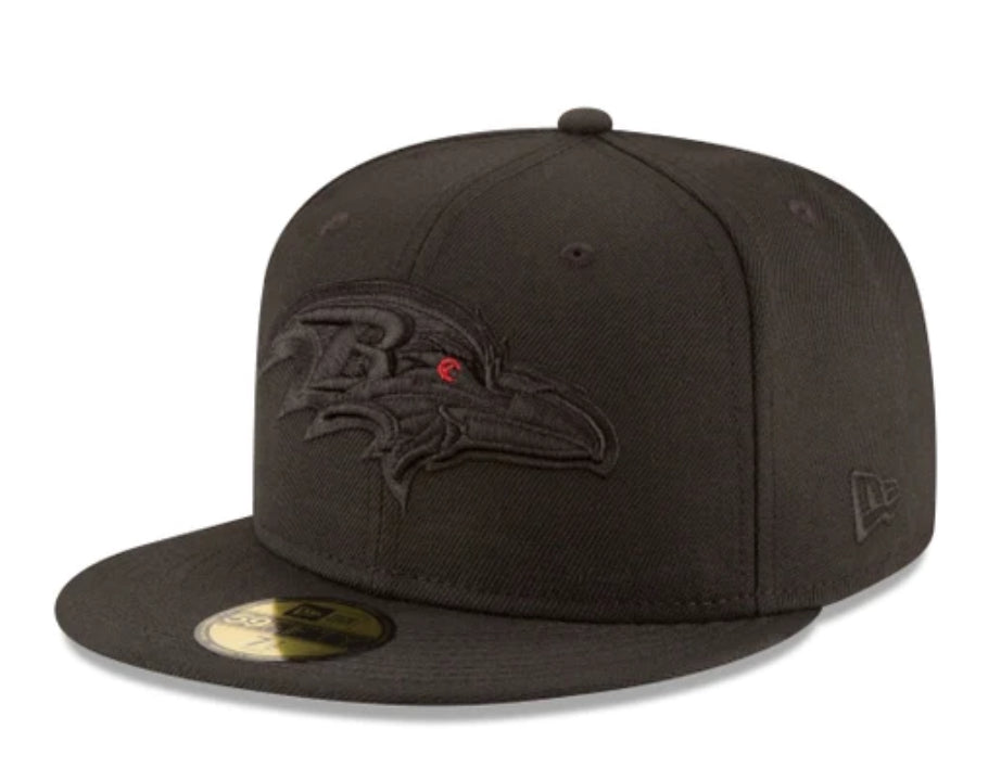 NEW ERA CAP-Baltimore Ravens Black on Black 59FIFTY Fitted -70234490