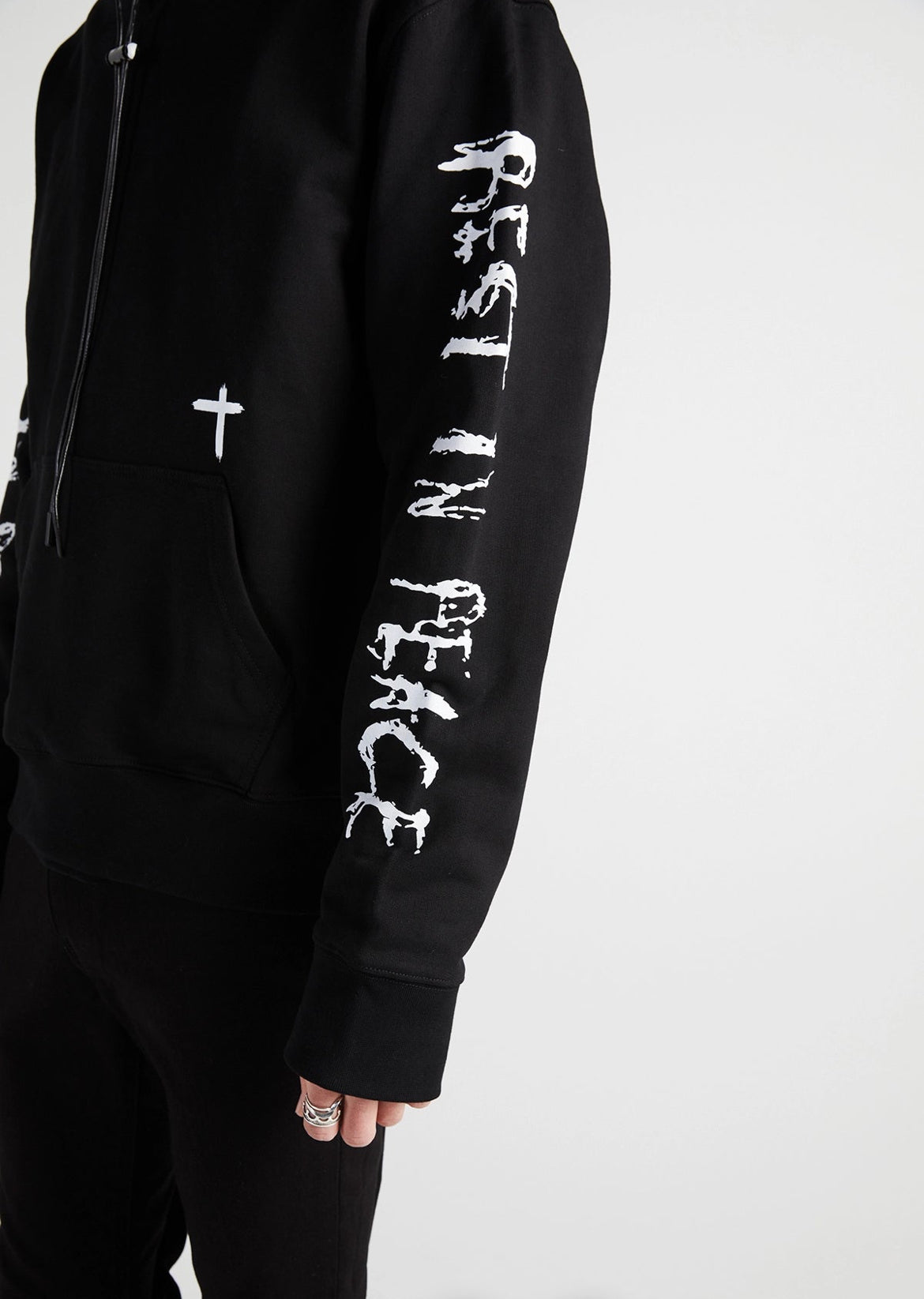 RTA-DION HOODIE | BLACK REST IN PEACE-MH24k628