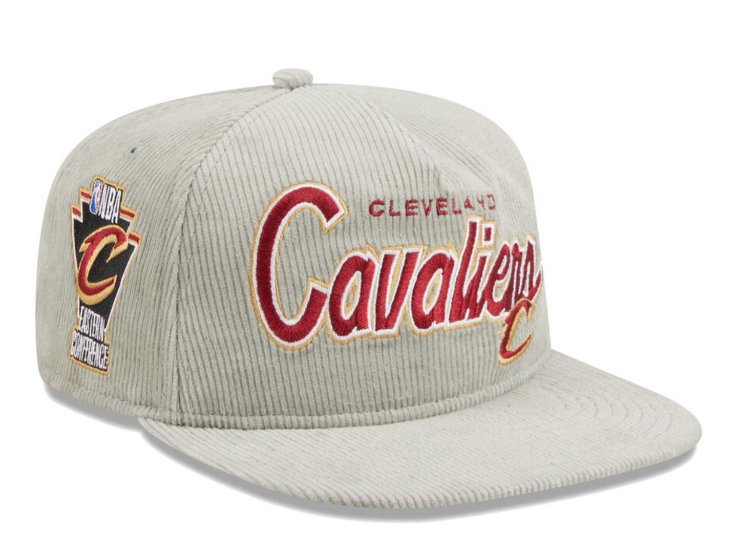 NEW ERA CAP -Men's Cleveland Cavaliers New Era Gray The Golfer Corduroy 9FIFTY Snapback Hat