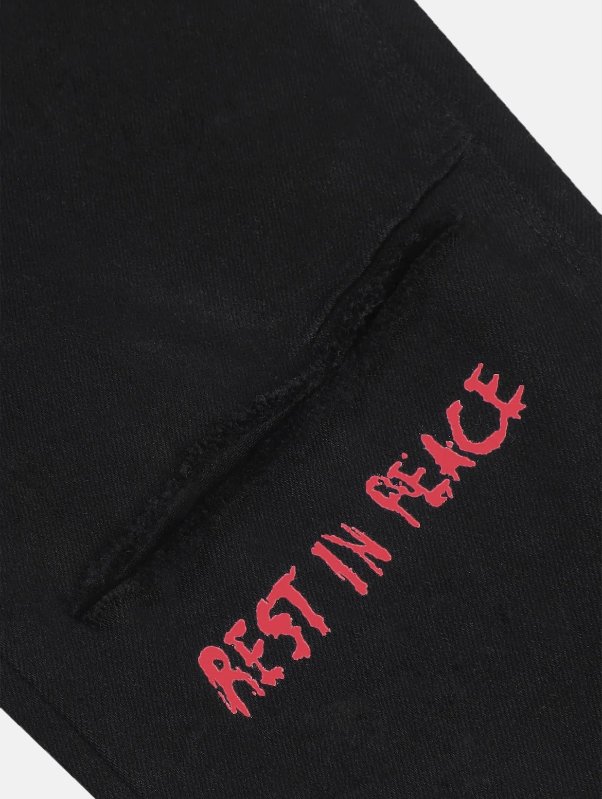 RTA-BRYANT SKINNY JEAN | BLACK RED REST IN PEACE