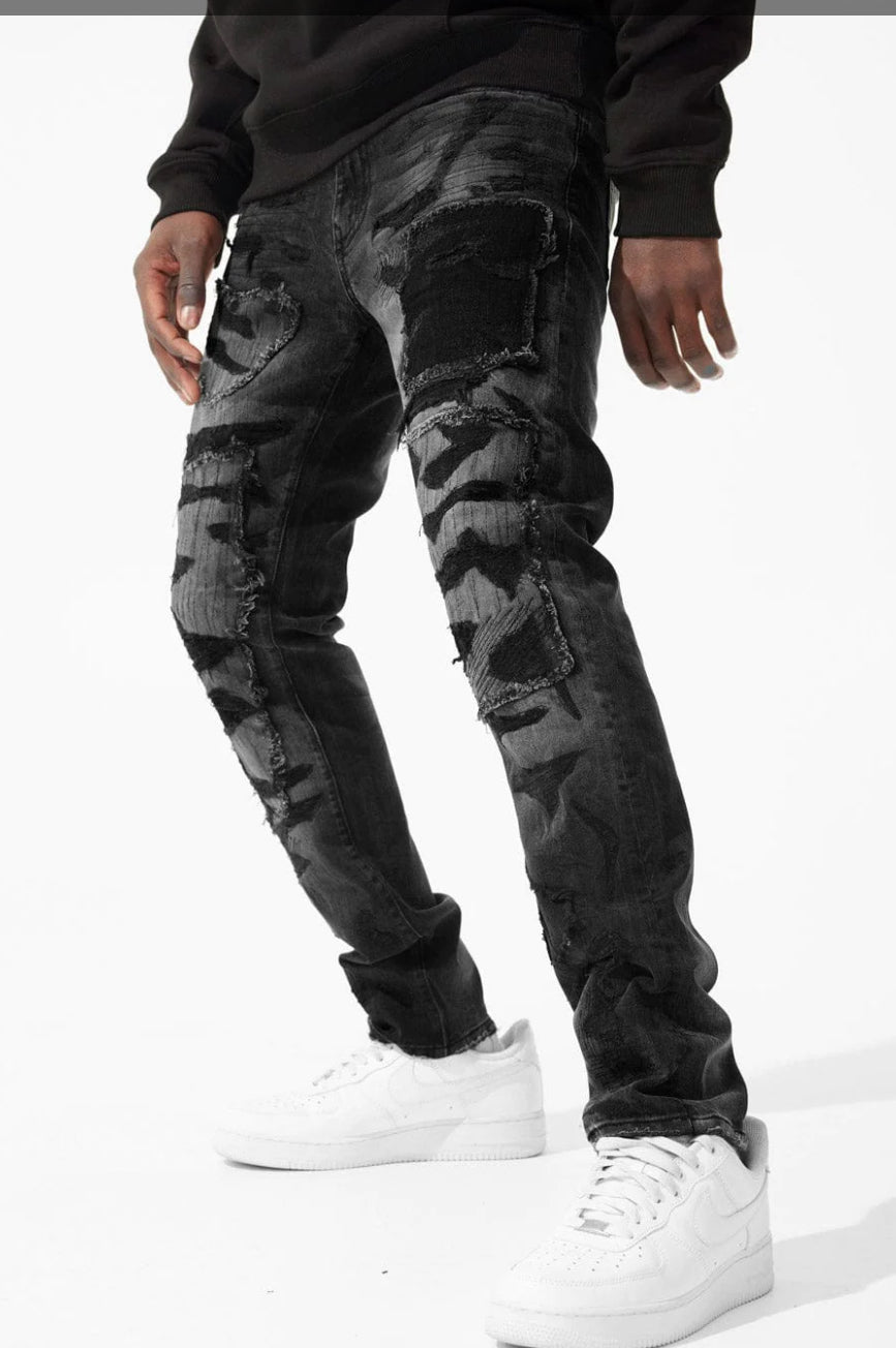 SEAN - RECONSTRUCTED DENIM (BLACK SHADOW) -JS1166