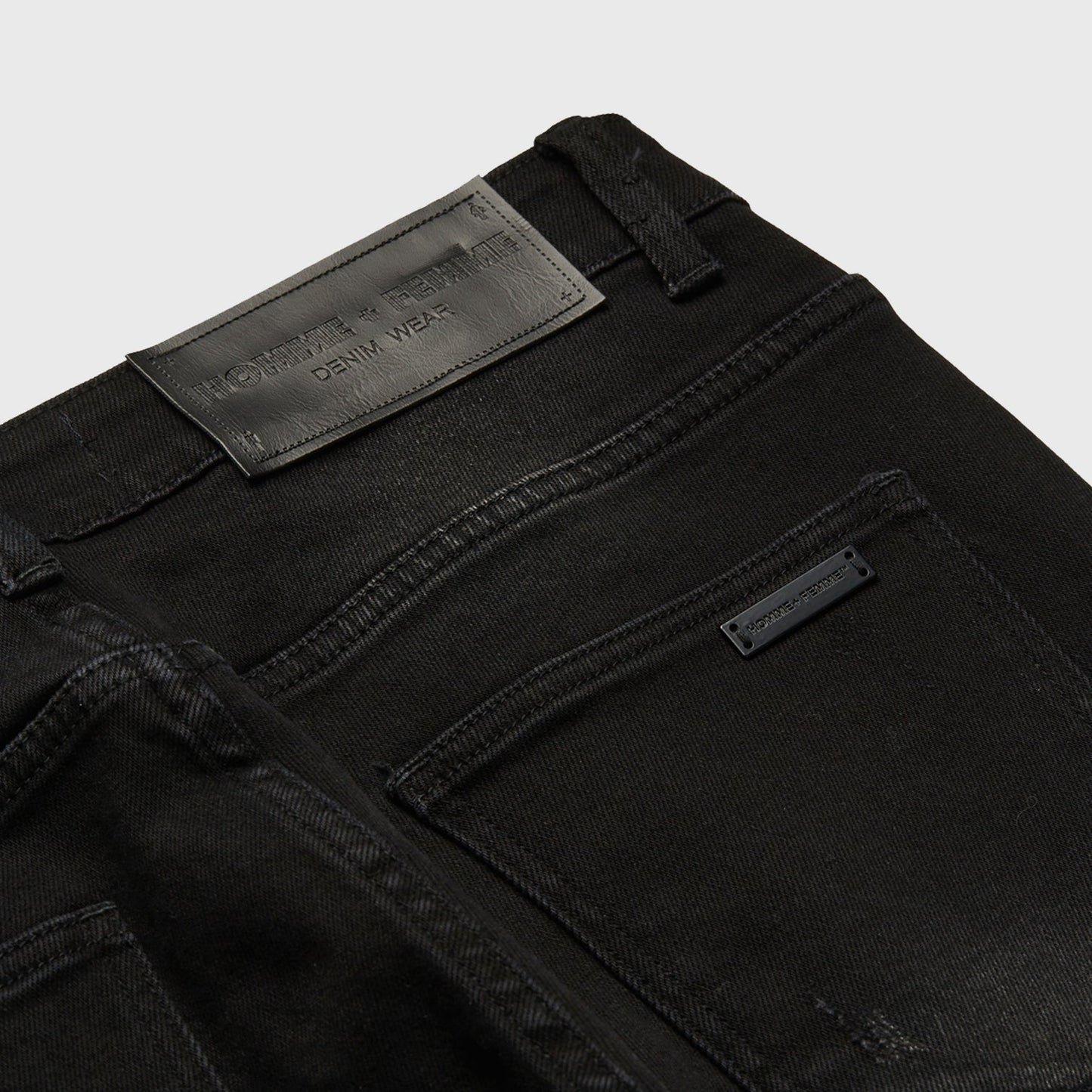 LETTERMAN DENIM BLACK WITH YELLOW LETTERS-HOMME+FEME