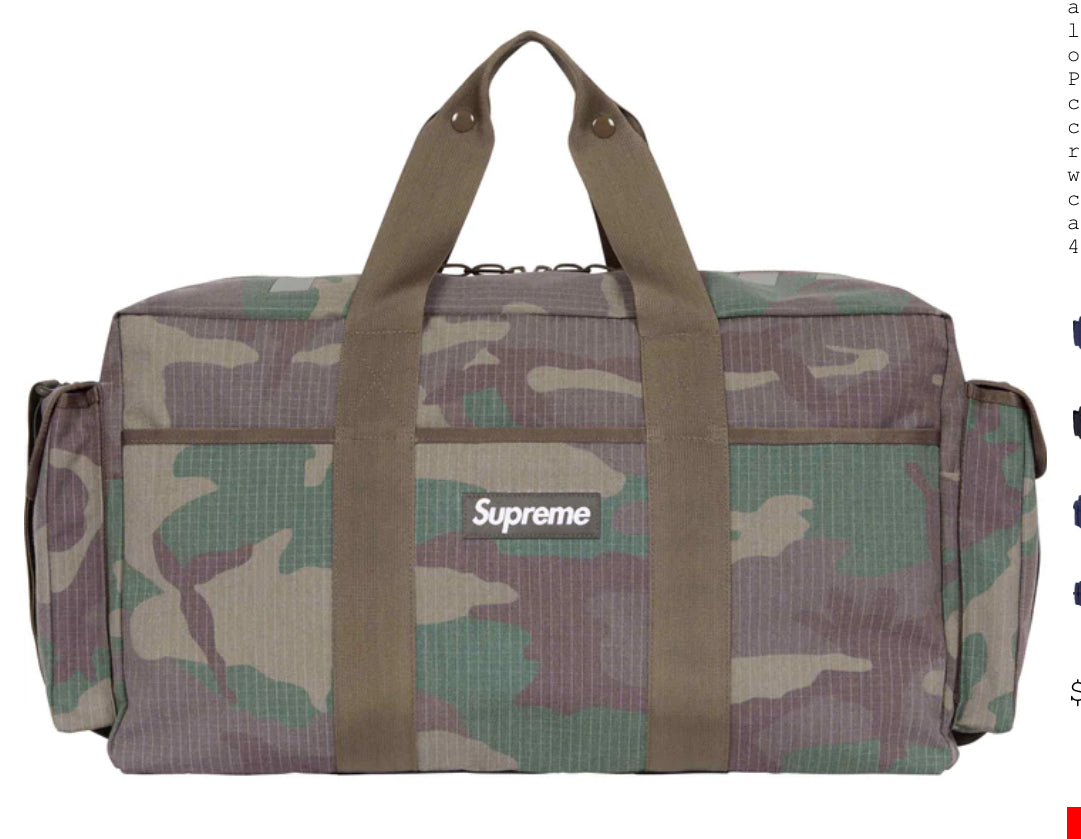 SUPREME -Duffle Bag Woodland Camo -SS24B22