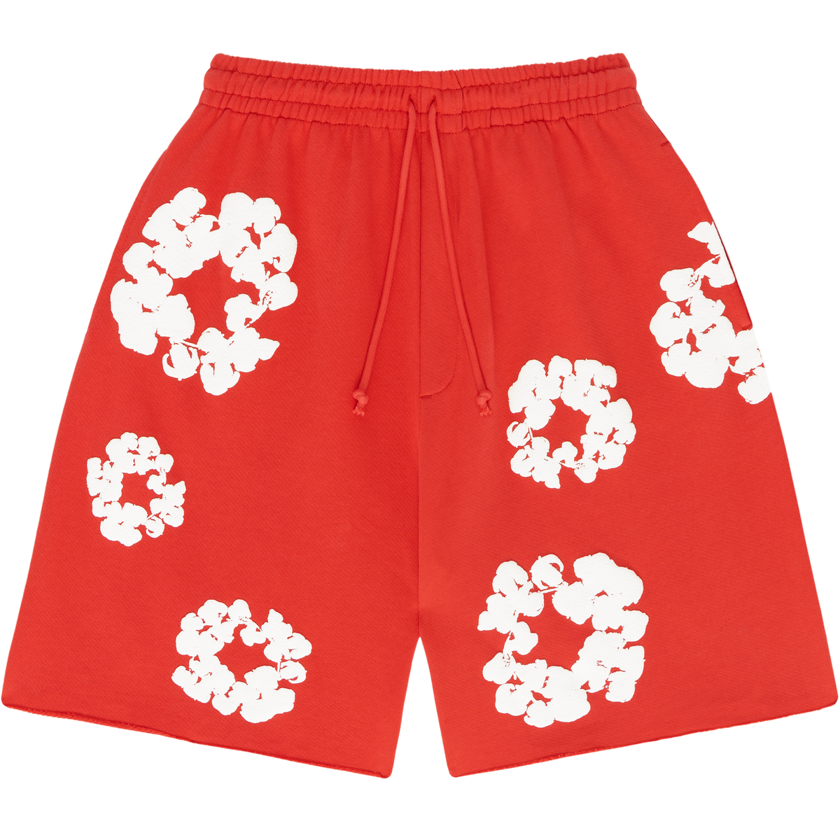 DENIM TEARS-The Cotton Wreath Shorts Red -402-300