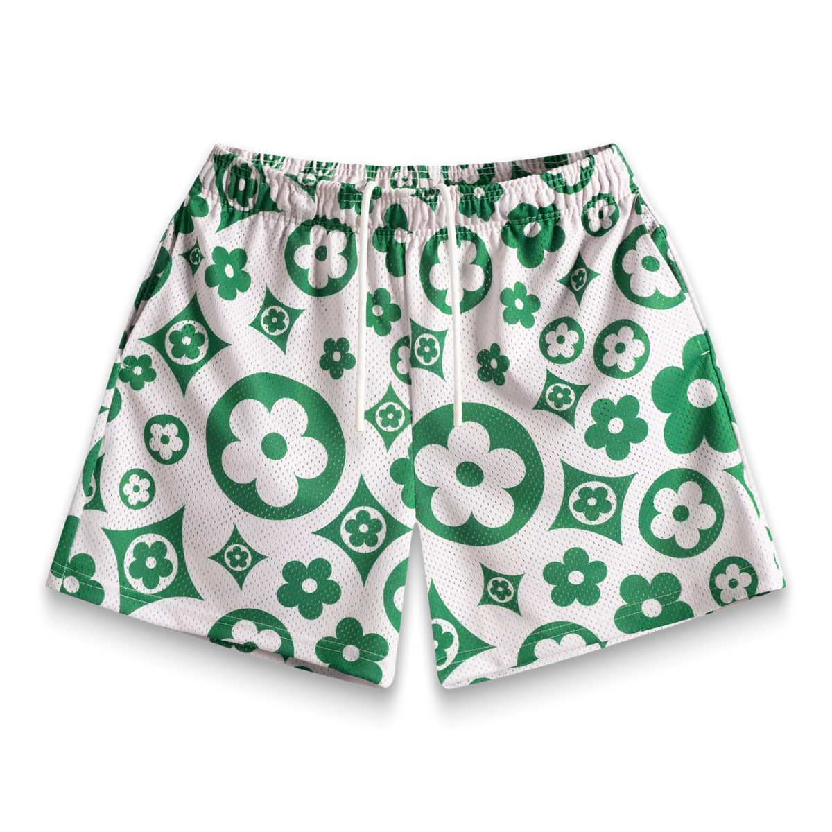 BRAVEST STUDIOS CREAM FLOWER SHORTS