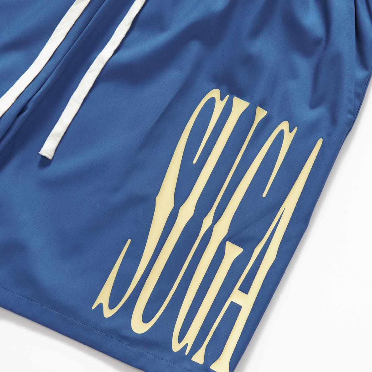 SUGARHILL-DECO" POLYESTER SHORTS (NAVY BLUE)-SH24-SPR2-24