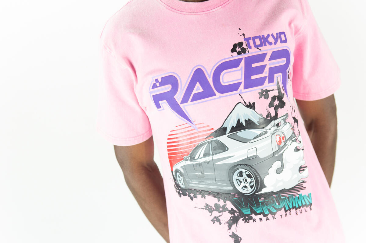 REBEL MINDS-ACID WASHED TOKYO RACER TEE-141-147