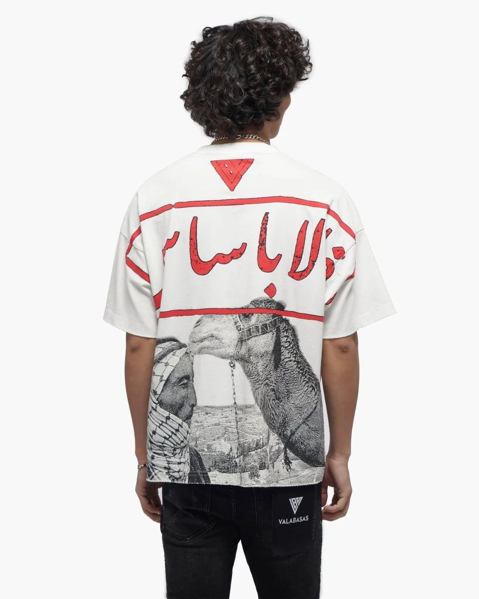 VALABASAS CAMEL WHITE TEE