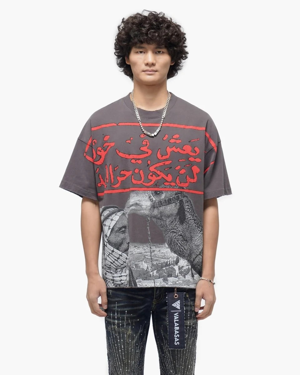 VALABASAS CAMEL GREY TEE