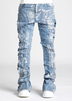 GUAPI-AQUA BLUE WAXED PREMIUM DENIM-N11ABWPD