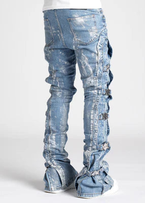 GUAPI-AQUA BLUE WAXED PREMIUM DENIM-N11ABWPD