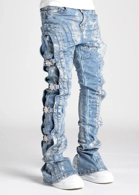 GUAPI-AQUA BLUE WAXED PREMIUM DENIM-N11ABWPD