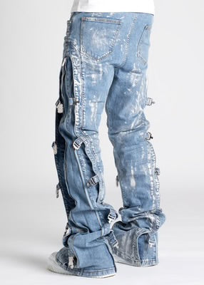 GUAPI-AQUA BLUE WAXED PREMIUM DENIM-N11ABWPD