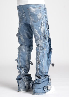GUAPI-AQUA BLUE WAXED PREMIUM DENIM-N11ABWPD